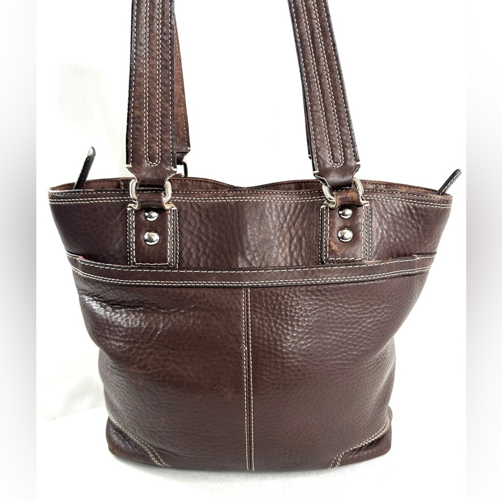 COACH Hamilton Hampton F13959 Brown Pebbled Leather Small Shoulder Bag Turn Lock - Picture 3 of 9